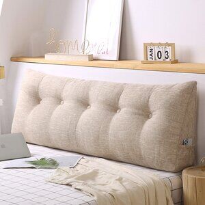 SOGA 150cm Beige Wedge Bed Cushion